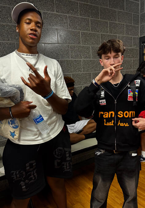 Colin Allen also known as thatiscolin interviewing NBA player Thomas Sorber in Philadelphia