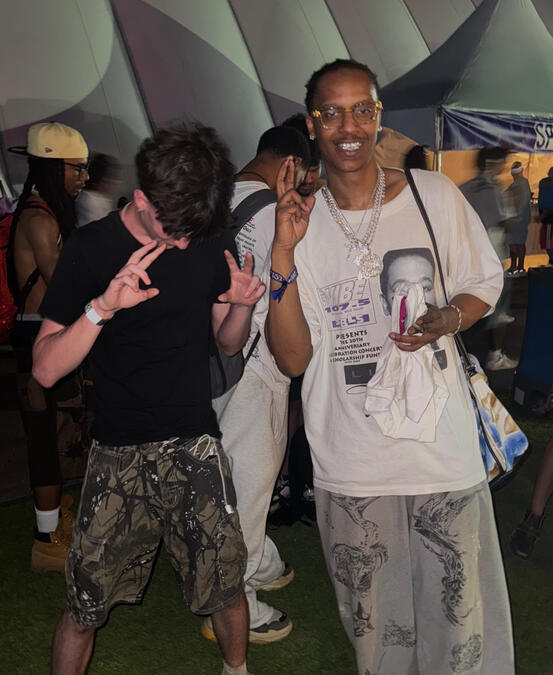 Colin Allen also known as thatiscolin pictured with rapper DC2Trill during a music related content shoot