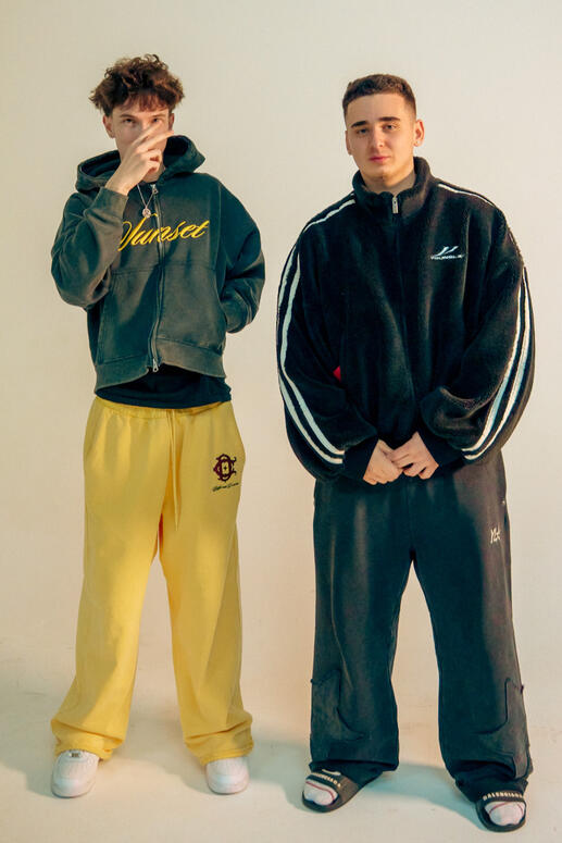 Colin Allen also known as thatiscolin pictured with FaZe Lacy during a creator led dating show in San Diego